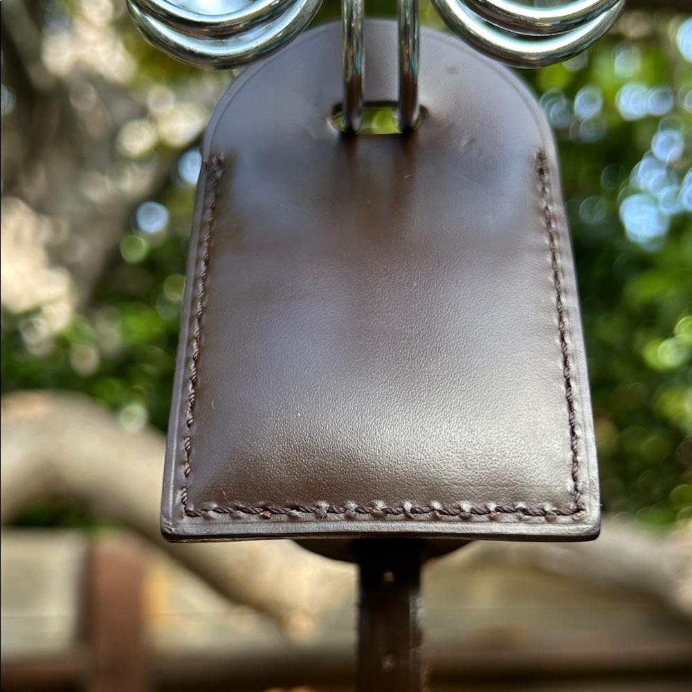 Louis Vuitton Leather Luggage Tag. Rare Find Damier Ebene 🧳★ - Picture 9 of 11